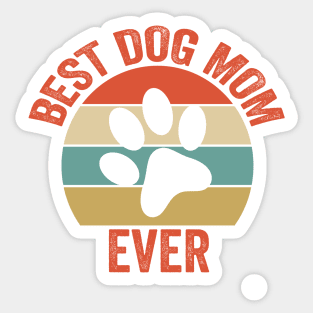 Best Dog Mom Ever Funny Vintage Retro Sticker